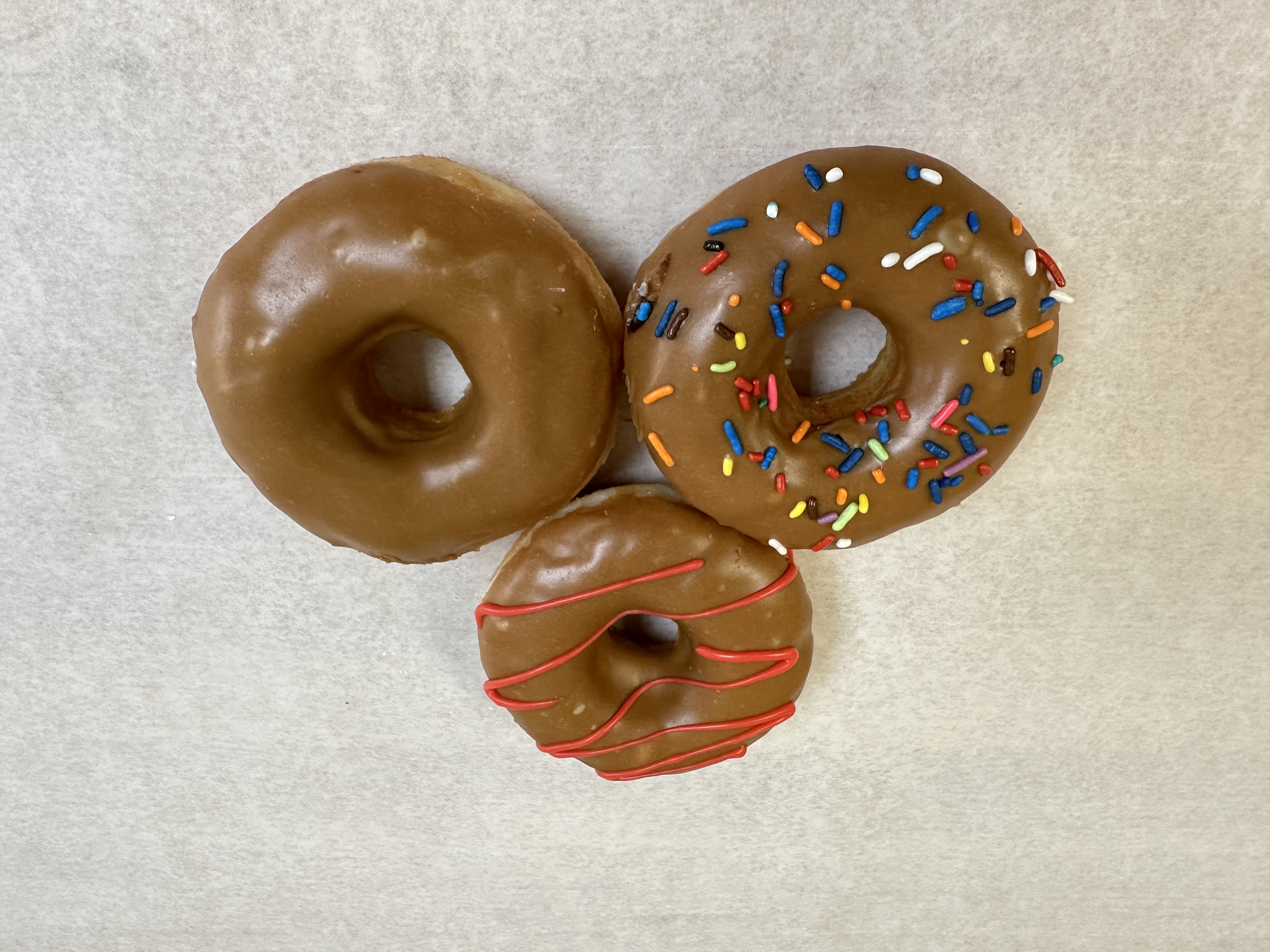 Delicious caramel glazed donuts